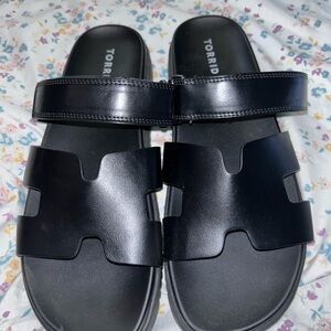 Torrid Black Double Strap Sandals